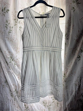 H&M White Lace Mini Dress Size 14 NWT